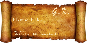 Glancz Kitti névjegykártya